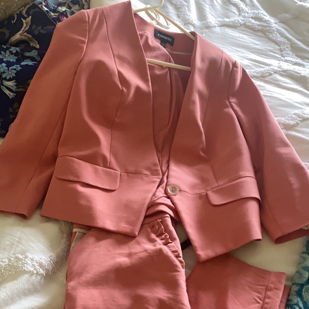 Beautiful coral color women’s suit set
